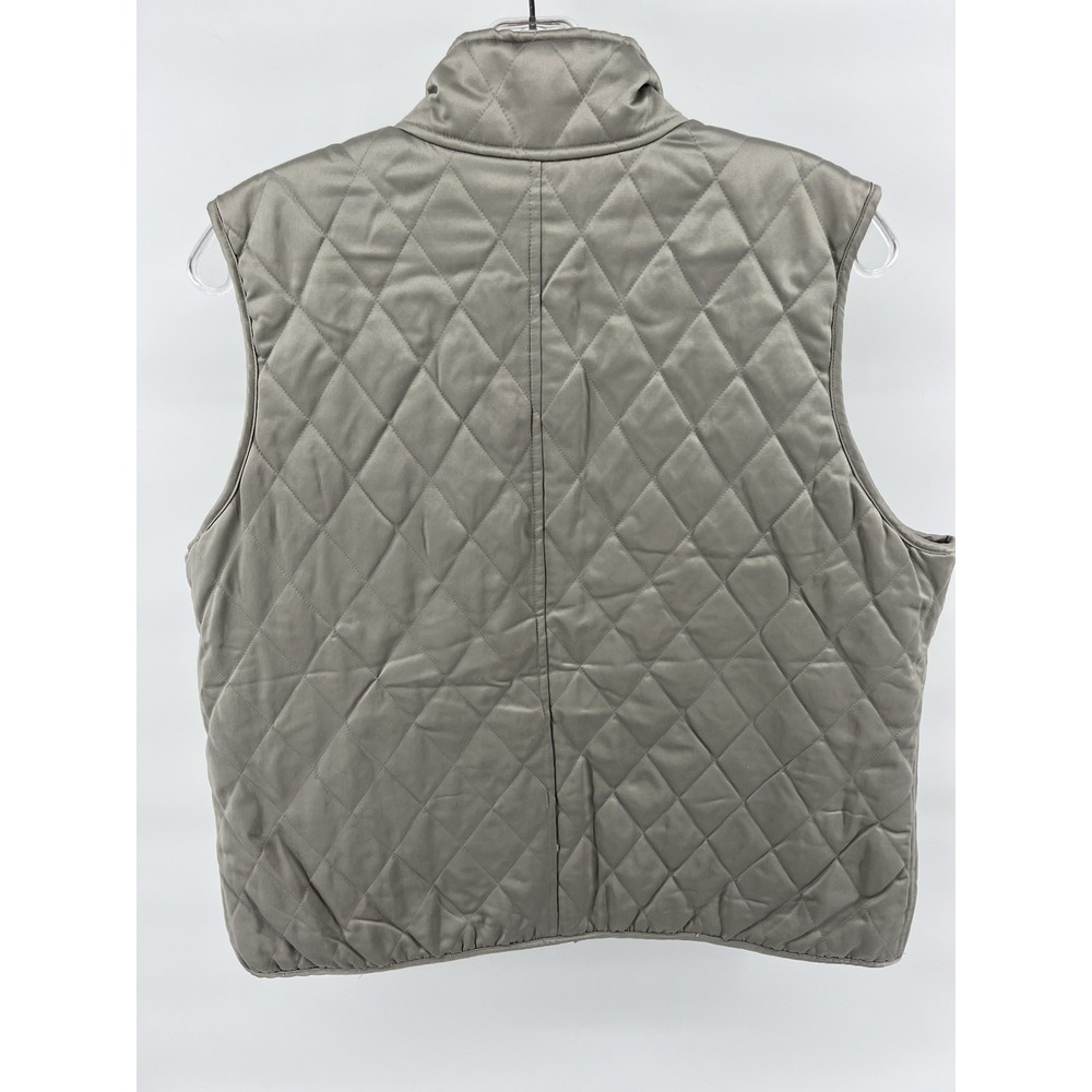 Ralph Lauren Vest Womens Medium Cream Grey Quilted‎ Reversible Outdoors Polo - Picture 7 of 10